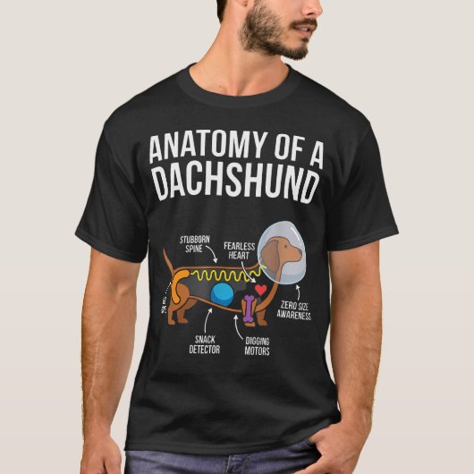 Anatomie Diagramma Teckel T-shirt (Voorkant)