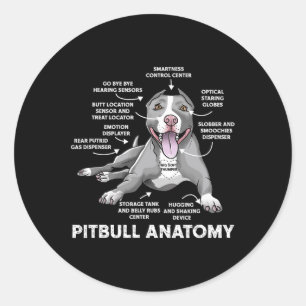 Anatomie Fun Bulldog Liefhebber Hond Eigenaar Ronde Sticker