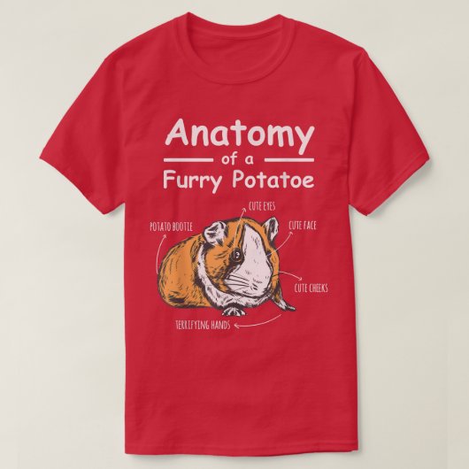 Anatomie Furry Potato Hamster Guinea Pig T-shirt (Design voorkant)