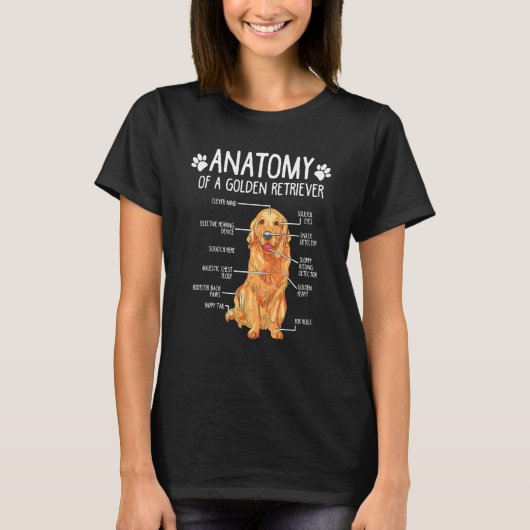 Anatomie Gouden Retriever Hond T-shirt (Voorkant)