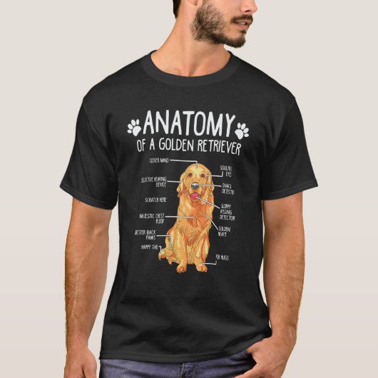 Anatomie Gouden Retriever Hond T-shirt (Voorkant)