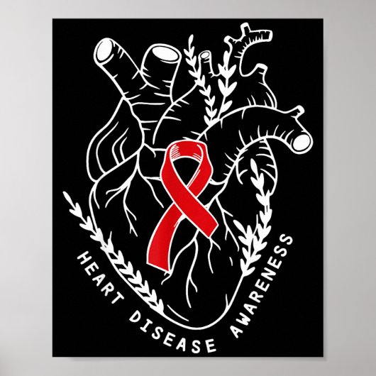 Anatomie Hart Lint CHD Hartziekte Bewustzijn M Poster (Voorkant)