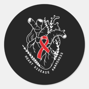 Anatomie Hart Lint Chd Hartziekte Bewustzijn M Ronde Sticker