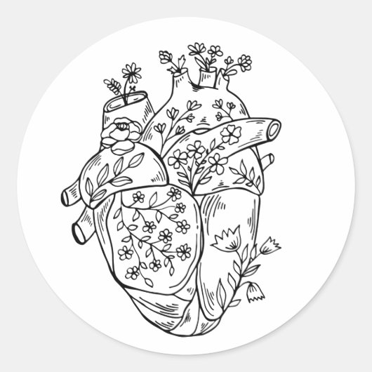 Anatomie hart sticker (Voorkant)