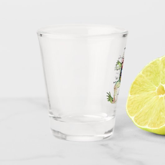 Anatomie illustratie van de kikker shot glas (Links)