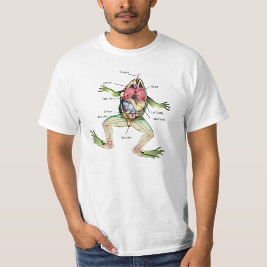 Anatomie illustratie van de kikker t-shirt (Voorkant)