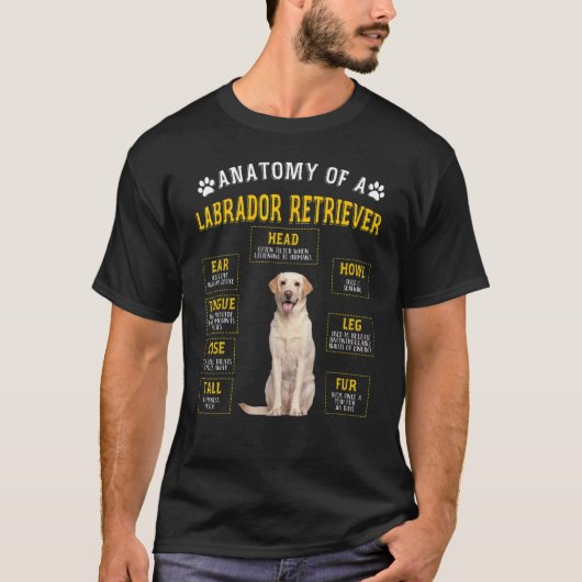Anatomie labrador Retriever voor vrouwelijke Manne T-shirt (Voorkant)