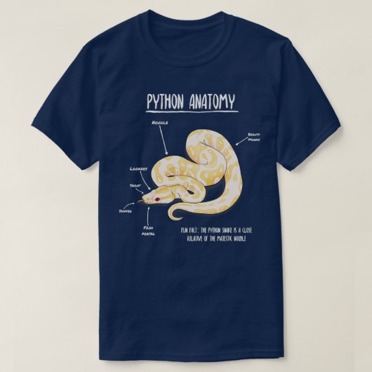 Anatomie met albino Python T-shirt (Design voorkant)