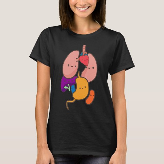 Anatomie Physiology Heart Lungs Vital Organs Illus T-shirt (Voorkant)