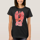 Anatomie Physiology Heart Lungs Vital Organs Illus T-shirt (Voorkant)