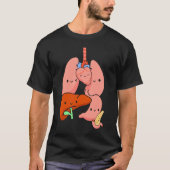 Anatomie Physiology Heart Lungs Vital Organs Illus T-shirt (Voorkant)