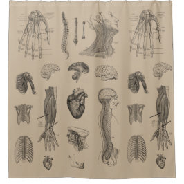  Anatomie Print Douchegordijn