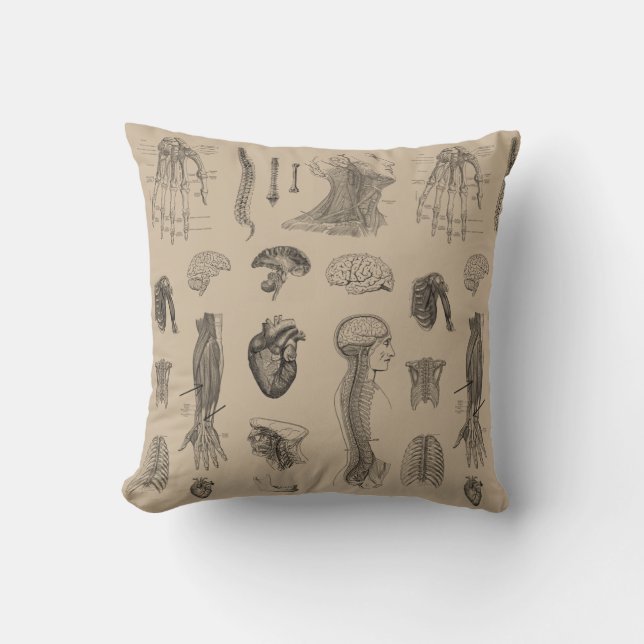  Anatomie Print Kussen (Voorkant)