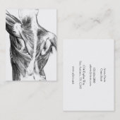  anatomie | Rugspieren (ongeveer 1852) | B/W Visitekaartje (Voorkant / Achterkant)