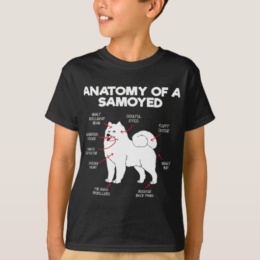 Anatomie Samoyed Dog Hondenliefhebber Doggy Samoye T-shirt (Voorkant)