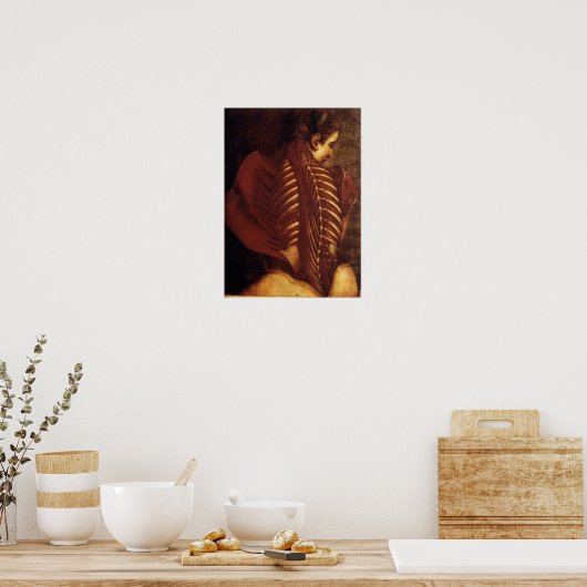 Anatomie/skelet van Vrouw RugPoster Poster (Keuken)
