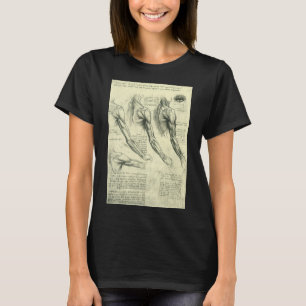 Anatomie van arm en schouder door Leonardo da Vinc T-shirt