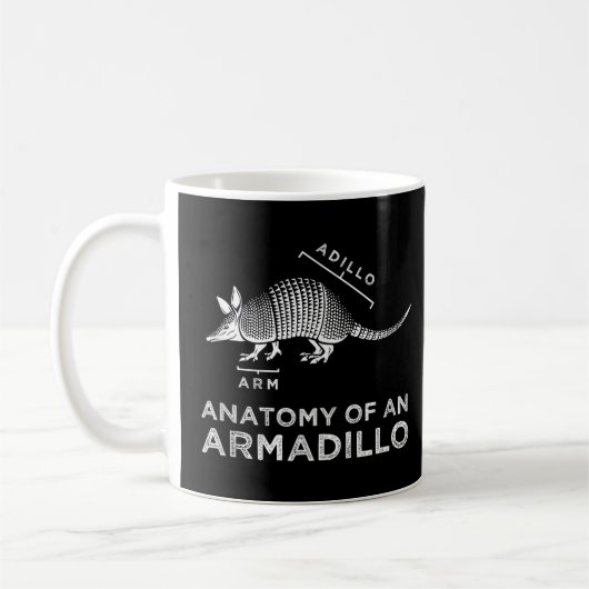 Anatomie van Armadillo Grappig Texas Armadillos Wi Koffiemok (Links)