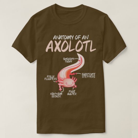 Anatomie van Axolotl-Kinder veeteelt voor gezelsch T-shirt (Design voorkant)