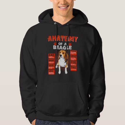 Anatomie van Beagle Dogs Hoodie (Voorkant)