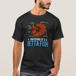Anatomie Van Betta Vis  Vissen Aquarium Grafiek T-shirt
