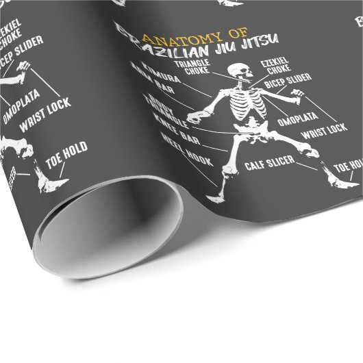 Anatomie van Braziliaanse Jiu Jitsu Fighter Skelet Cadeaupapier (Rol Hoek)