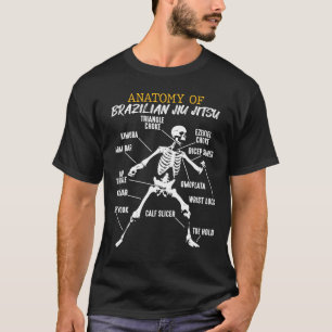 Anatomie van Braziliaanse Jiu Jitsu Fighter Skelet T-shirt