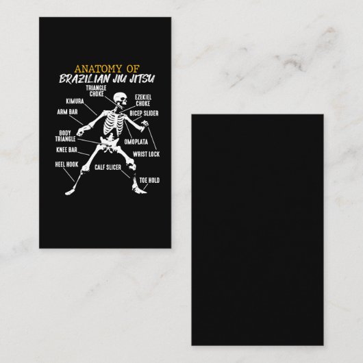 Anatomie van Braziliaanse Jiu Jitsu Fighter Skelet Visitekaartje (Voorkant / Achterkant)