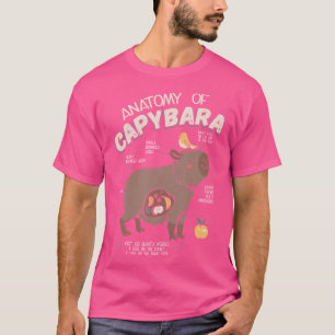 Anatomie van Capybara Rodent Animals Capybaras Fun T-shirt
