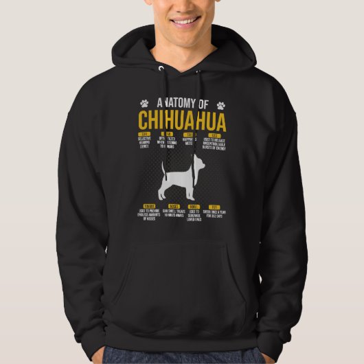 Anatomie van Chihuahua Funny Dog Hoodie (Voorkant)