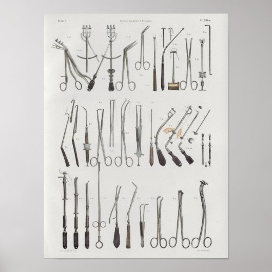 anatomie van chirurgische medische instrumenten poster (Voorkant)