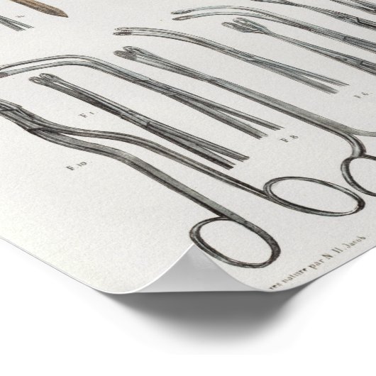  anatomie van chirurgische medische instrumenten poster (Hoek)