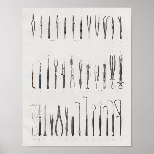 anatomie van chirurgische medische instrumenten poster (Voorkant)
