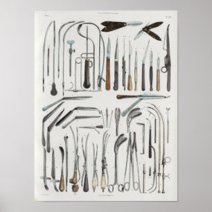  anatomie van chirurgische medische instrumenten poster
