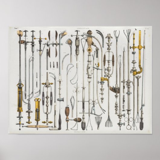  anatomie van chirurgische medische instrumenten poster (Voorkant)
