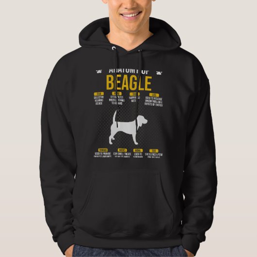 Anatomie van de Beagle Dog Hoodie (Voorkant)