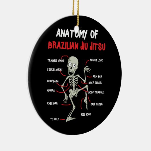 Anatomie van de Braziliaanse Jiu Jitsu BJJ Skeleto Keramisch Ornament (Rechts)