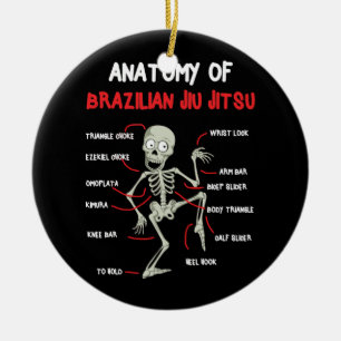 Anatomie van de Braziliaanse Jiu Jitsu BJJ Skeleto Keramisch Ornament