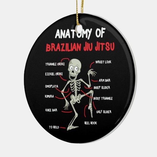 Anatomie van de Braziliaanse Jiu Jitsu BJJ Skeleto Keramisch Ornament (Links)