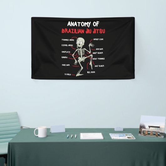 Anatomie van de Braziliaanse Jiu Jitsu BJJ Skeleto Spandoek (Beurs)