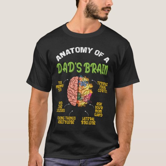 Anatomie van de hersenen van een vader Grappige va T-shirt (Voorkant)
