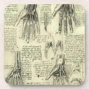 Anatomie van de menselijke hand door Leonardo da V Bier Onderzetter