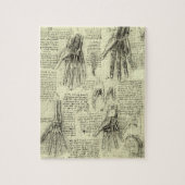 Anatomie van de menselijke hand door Leonardo da V Legpuzzel (Verticaal)
