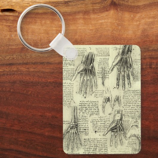 Anatomie van de menselijke hand door Leonardo da V Sleutelhanger (Voorkant)