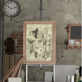 Anatomie van de menselijke larynx been Leonardo da Poster