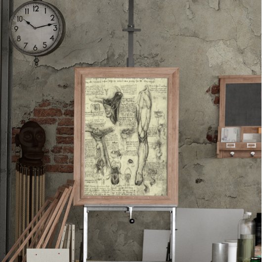 Anatomie van de menselijke larynx been Leonardo da Poster