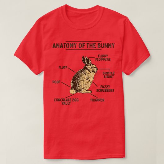 Anatomie van de paasbroodrooster bij Bunny T-shirt (Design voorkant)