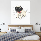 Anatomie van de Pug Dog Chart Canvas Afdruk (Insitu (Slaapkamer))