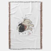 Anatomie van de Pug Dog Chart Deken (Voorkant Verticaal)