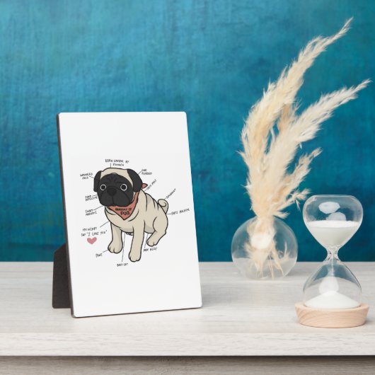 Anatomie van de Pug Dog Chart Fotoplaat (Zijkant)